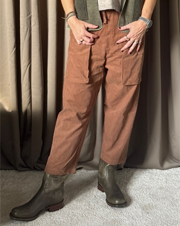 Marta Du Chateau Mdc Florence Pants 62786 Dark Camel 4741 Fløjlsbukser